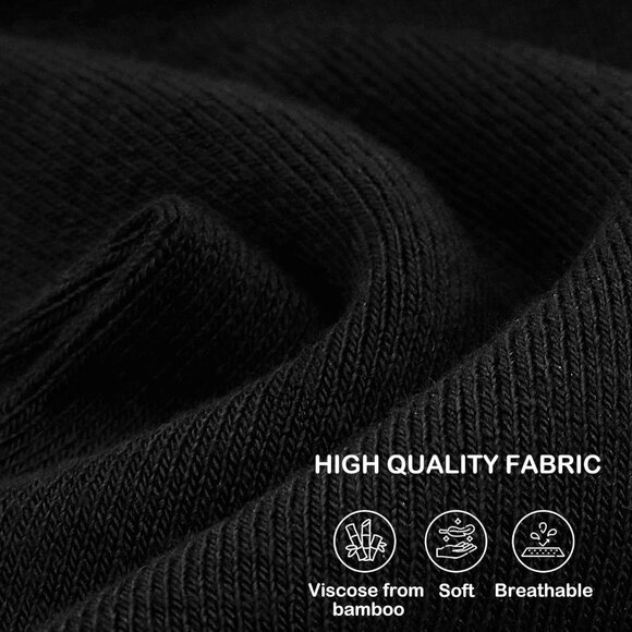 Women 5 Pairs Black Crew Thin Ankle Height Anti Odor Soft Ankle Socks - Picture 3 of 7